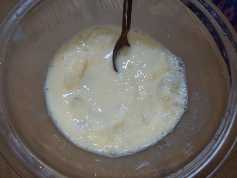シャリーチェ豆乳を混ぜた状態の画像